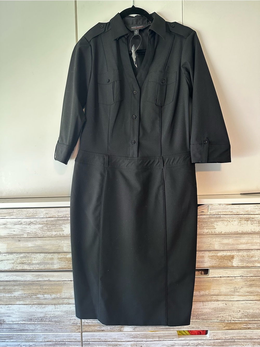✈️ Banana Republic Virgin America Black Wool Blend Sheath Dress 6T NWT